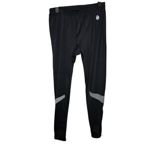 Men's Illuminite Reflective Black Running Leggings Zippered Hem Size Medium